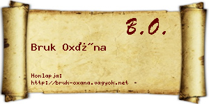 Bruk Oxána névjegykártya